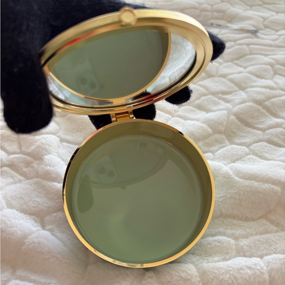 Gold Shell Accent Trinket Box in Seafoam Green with Mirror - Picture 9 of 10